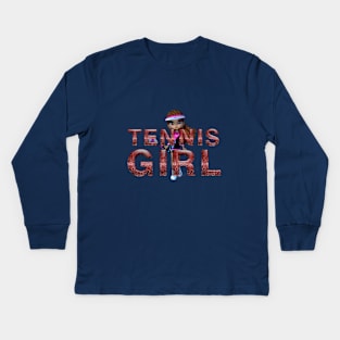 Tennis Girl Kids Long Sleeve T-Shirt